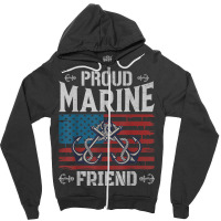 Proud Marine Friend Zipper Hoodie | Artistshot