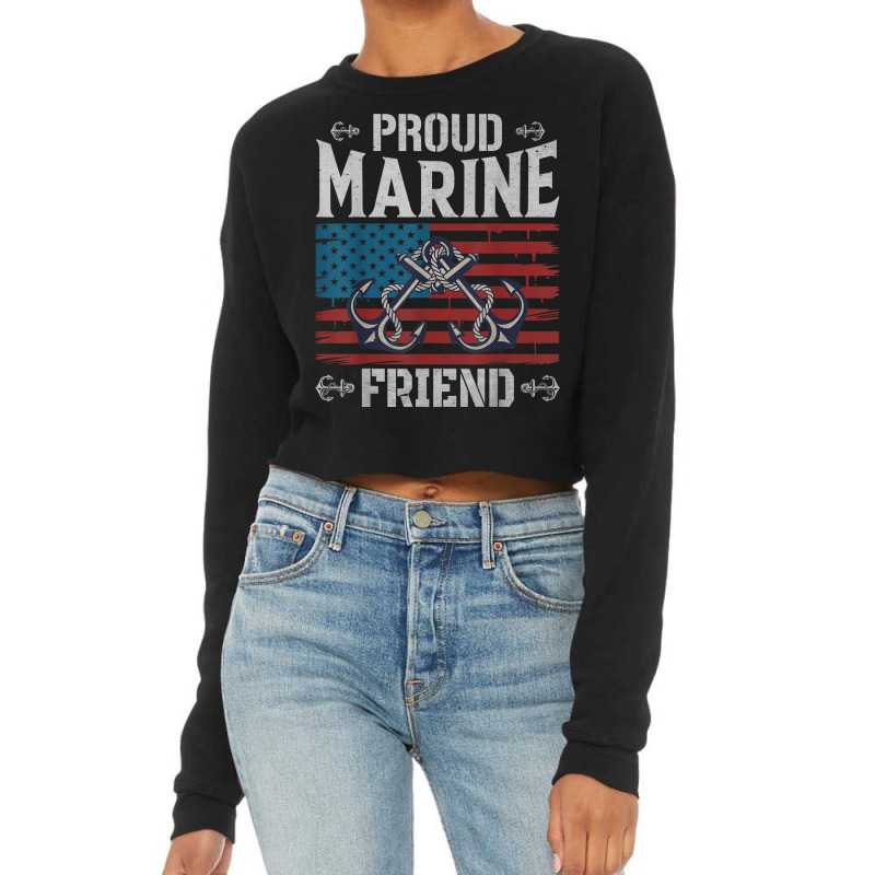 Proud Marine Friend Cropped Sweater by Shirt | Artistshot