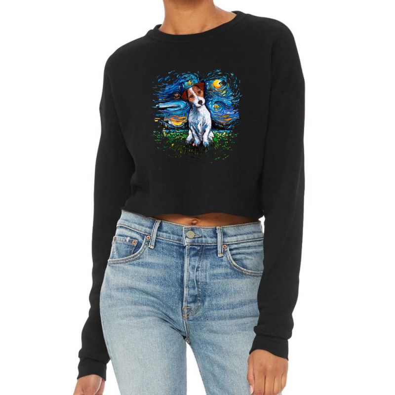 Jack Russell Terrier Night,jack Russell Terrier Cropped Sweater by lissaaniart | Artistshot