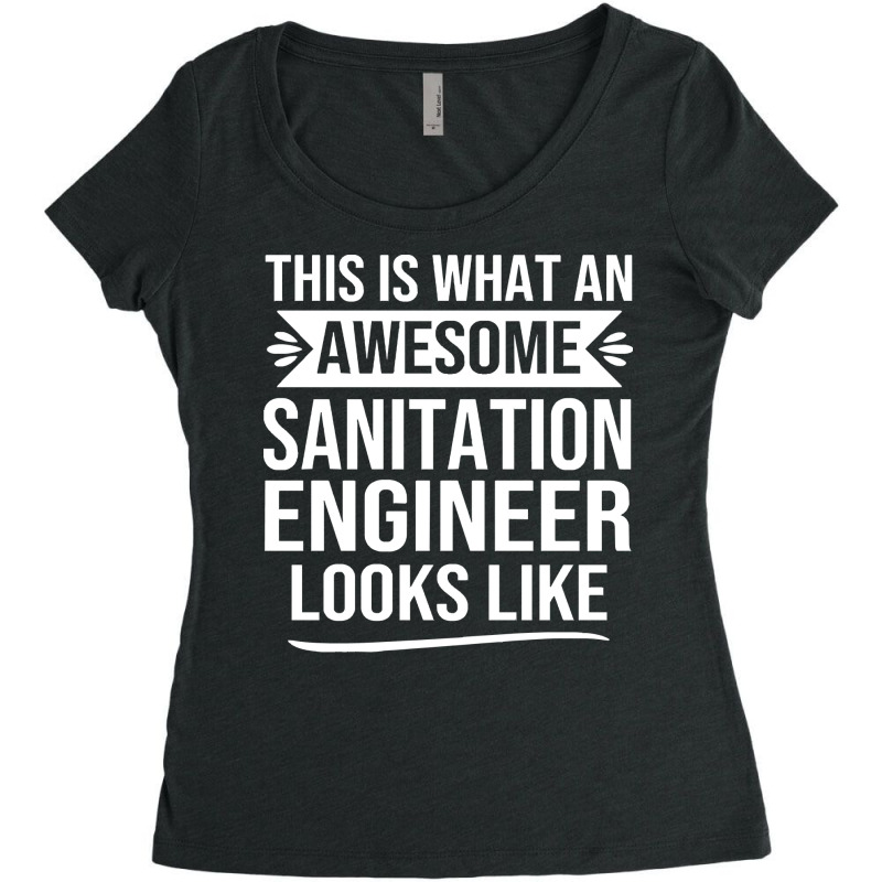 Sanitation Engineer T  Shirt Funny Sanitation Engineer Gifts Sanitatio Women's Triblend Scoop T-shirt by hugemelons | Artistshot