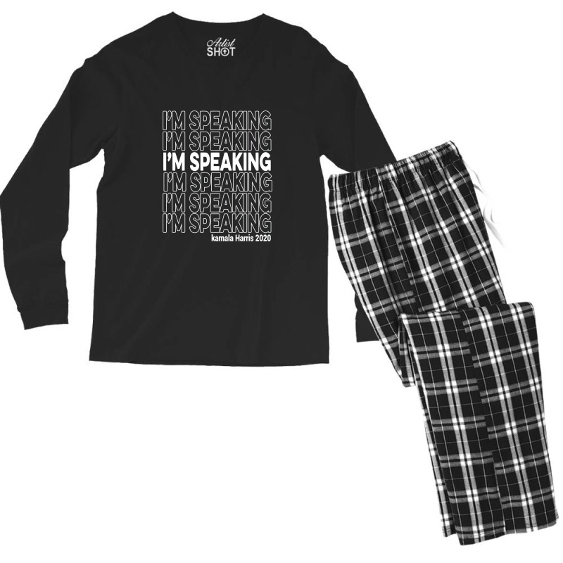 Im Speaking Kamala Men's Long Sleeve Pajama Set | Artistshot