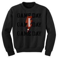 Gameday Leopard Lightning Bolt Football Tee Fall Football Ap Youth Sweatshirt | Artistshot