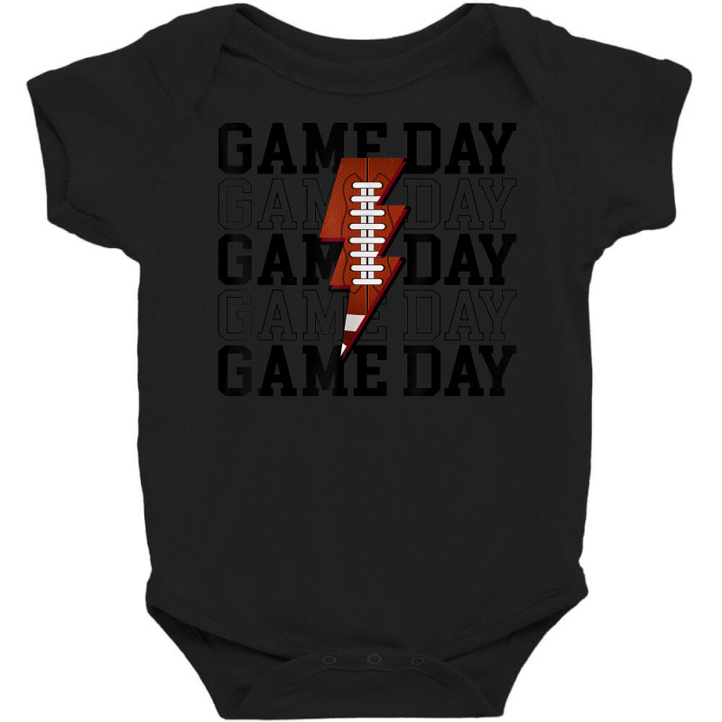 Gameday Leopard Lightning Bolt Football Tee Fall Football Ap Baby Bodysuit by Halloween | Artistshot