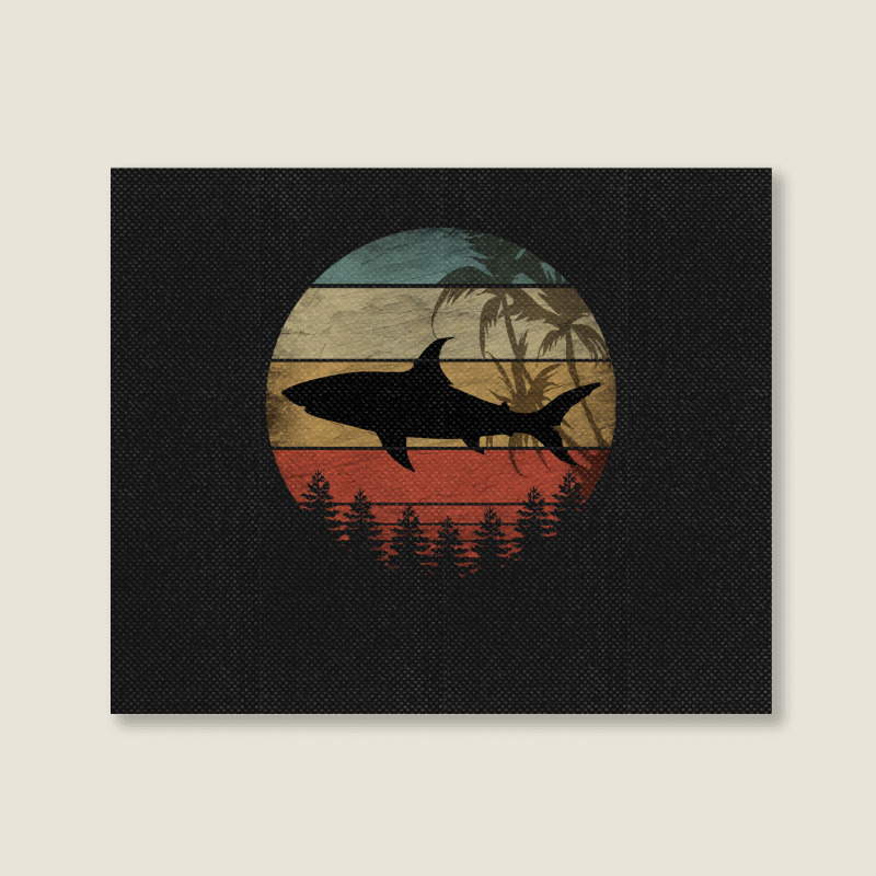 Shark T  Shirt V I N T A G E S H A R K T  Shirt Landscape Canvas Print | Artistshot