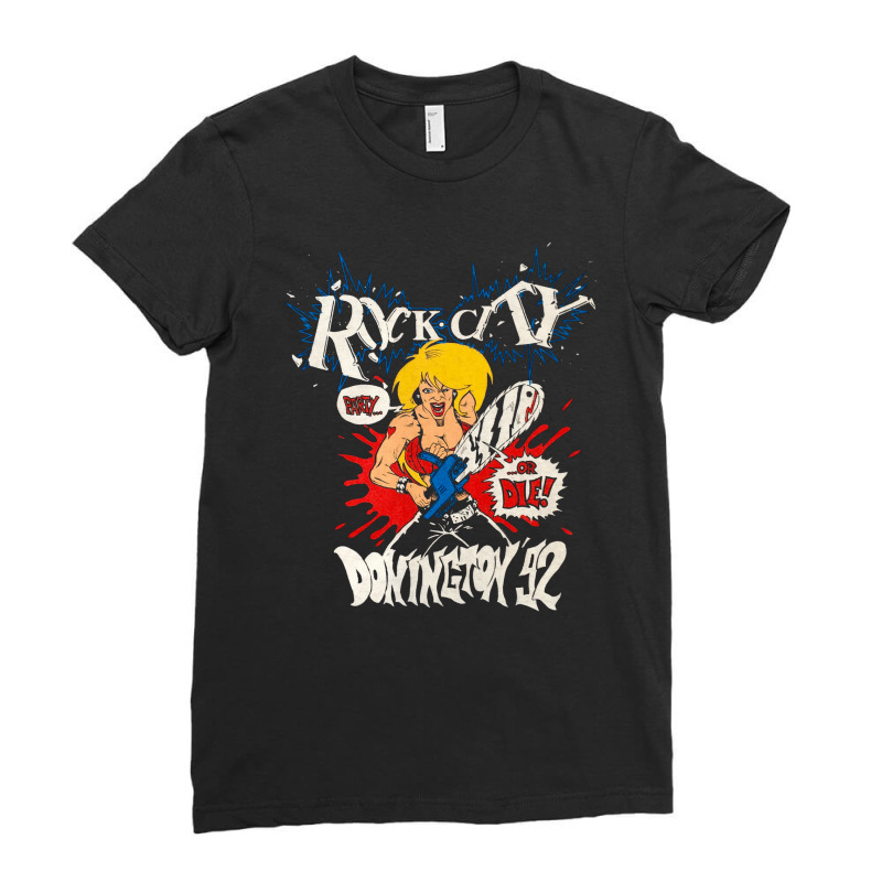 Donington, Rock City 1992, The Donington, Donington Art, Donington Vin Ladies Fitted T-Shirt by cm-arts | Artistshot