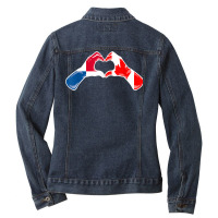 Canada Panama Flag Canadian Panamanian Heart Ladies Denim Jacket | Artistshot