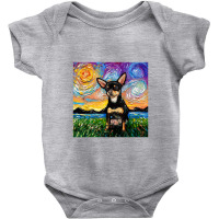 Short Hair Black And Tan Chihuahua Night,chihuahua Baby Bodysuit | Artistshot