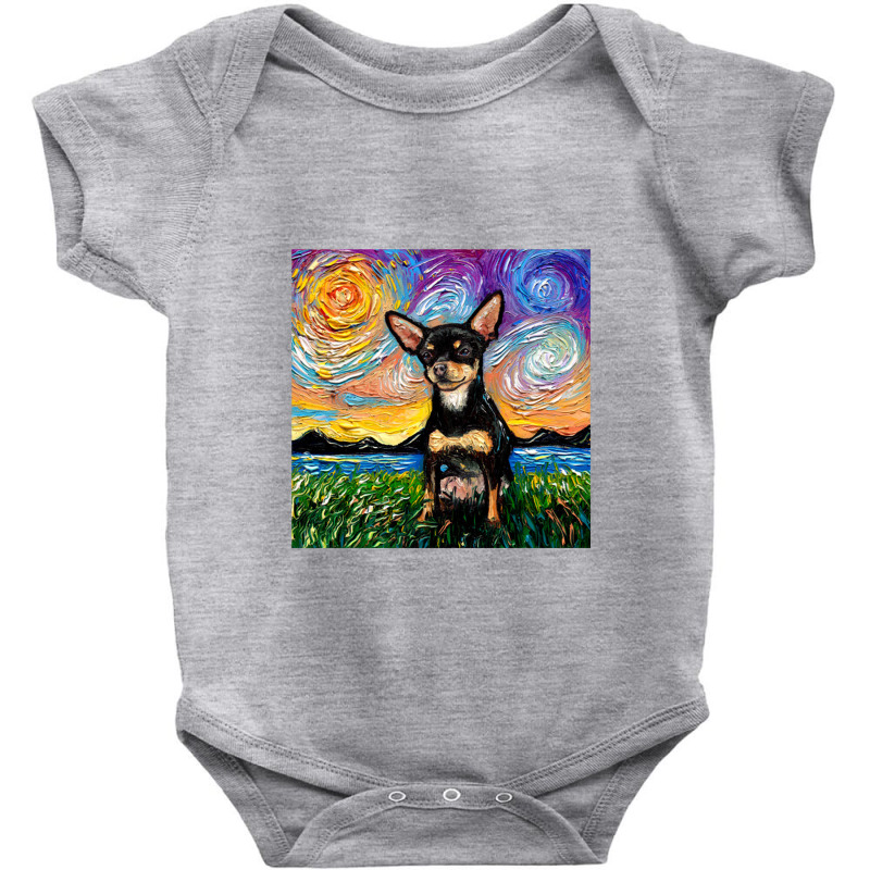 Short Hair Black And Tan Chihuahua Night,chihuahua Baby Bodysuit | Artistshot