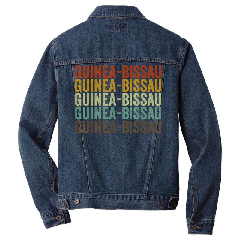 Guinea Bissau Retro Vintage Men Denim Jacket | Artistshot