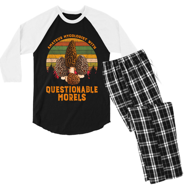 Amateur Mycologist With Questionable Morels Men's 3/4 Sleeve Pajama Set by SandyMarjorie | Artistshot