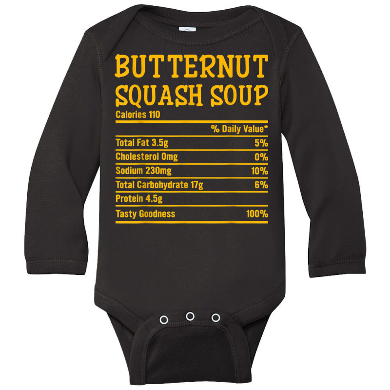 Thanksgiving Xmas Food Facts Butternut Squash Soup Nutrition Long Sleeve Baby Bodysuit by Loves | Artistshot