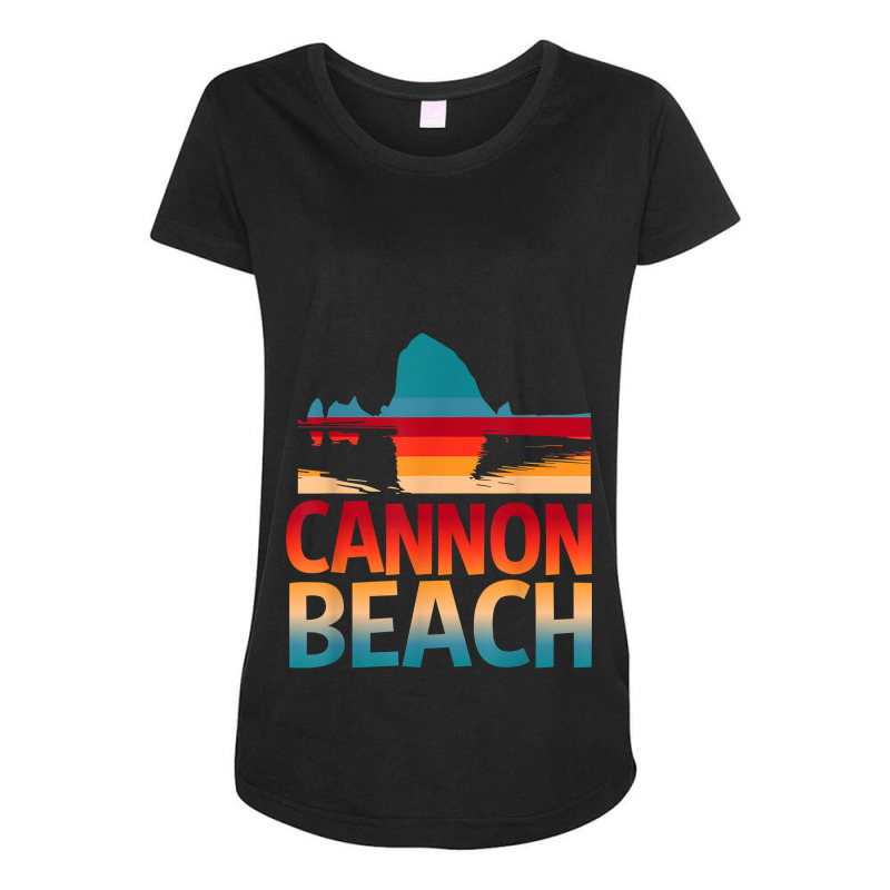 Cannon Beach Skyline Oregon Haystack Rock Souvenir Gifts Maternity Scoop Neck T-shirt by FrancesTiffany | Artistshot