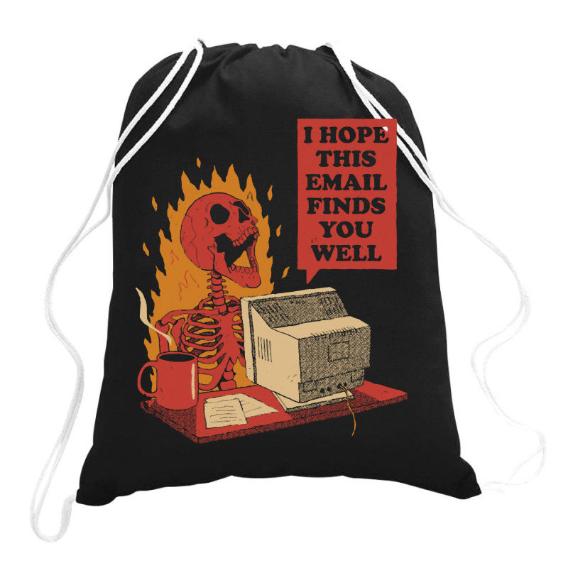 Skeleton T  Shirt You Got Mail T  Shirt Drawstring Bags | Artistshot