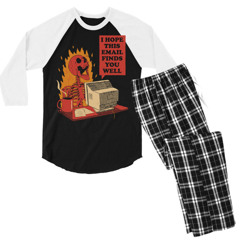 Skeleton T  Shirt You Got Mail T  Shirt Men's 3/4 Sleeve Pajama Set | Artistshot