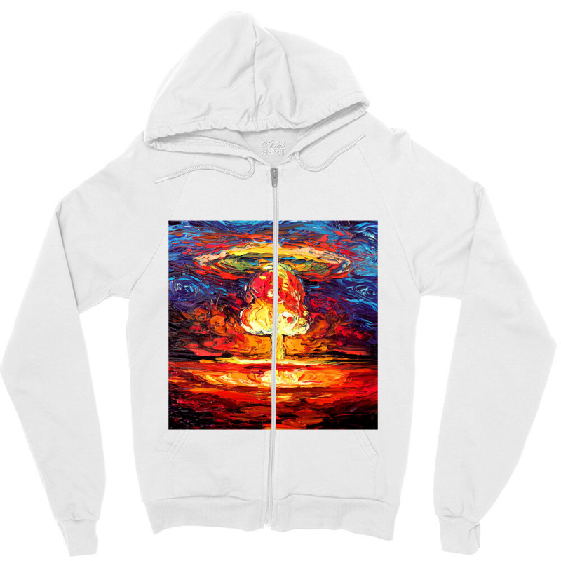 Van Gogh Never Saw Bikini Atoll,atomic Bomb Zipper Hoodie | Artistshot