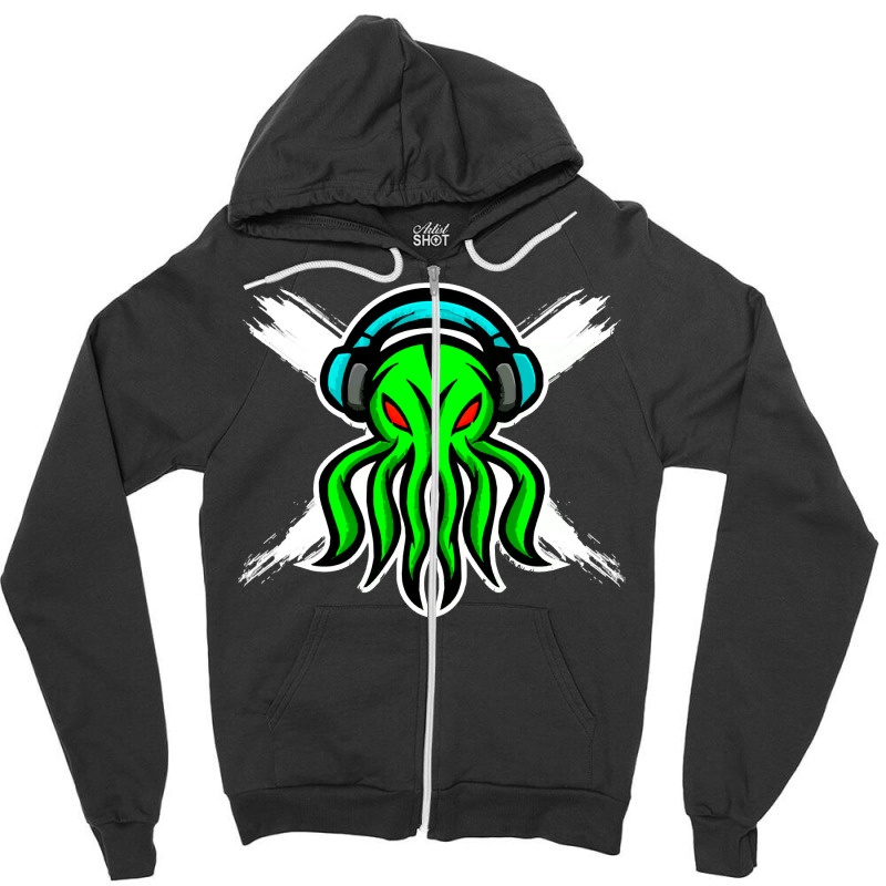 Skull Octopus Music Lover T  Shirt Skull Octopus Music Lover T  Shirt Zipper Hoodie | Artistshot