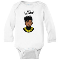 Erik Killmonger Hey Auntie Long Sleeve Baby Bodysuit | Artistshot