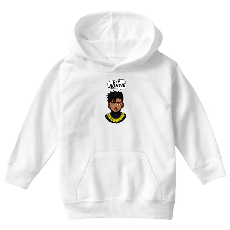 Erik Killmonger Hey Auntie Youth Hoodie by Trending Design | Artistshot