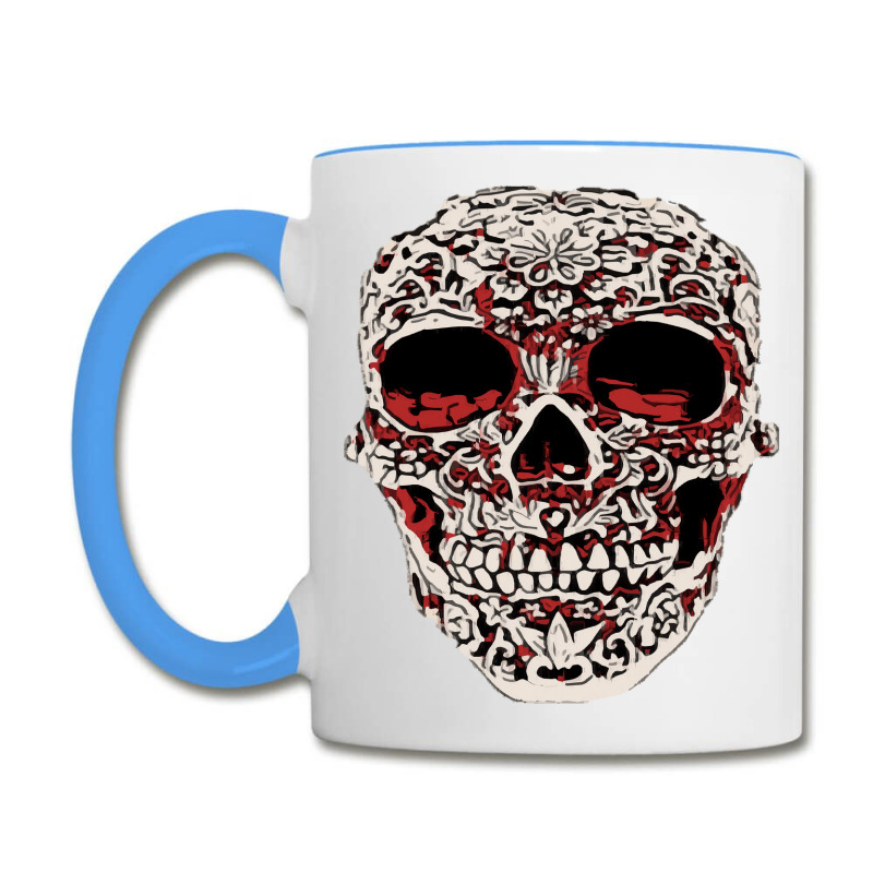 Skull T  Shirt Big Carved Red And White Skeleton Skull Head T  Shirt Coffee Mug | Artistshot