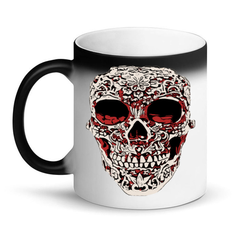 Skull T  Shirt Big Carved Red And White Skeleton Skull Head T  Shirt Magic Mug | Artistshot