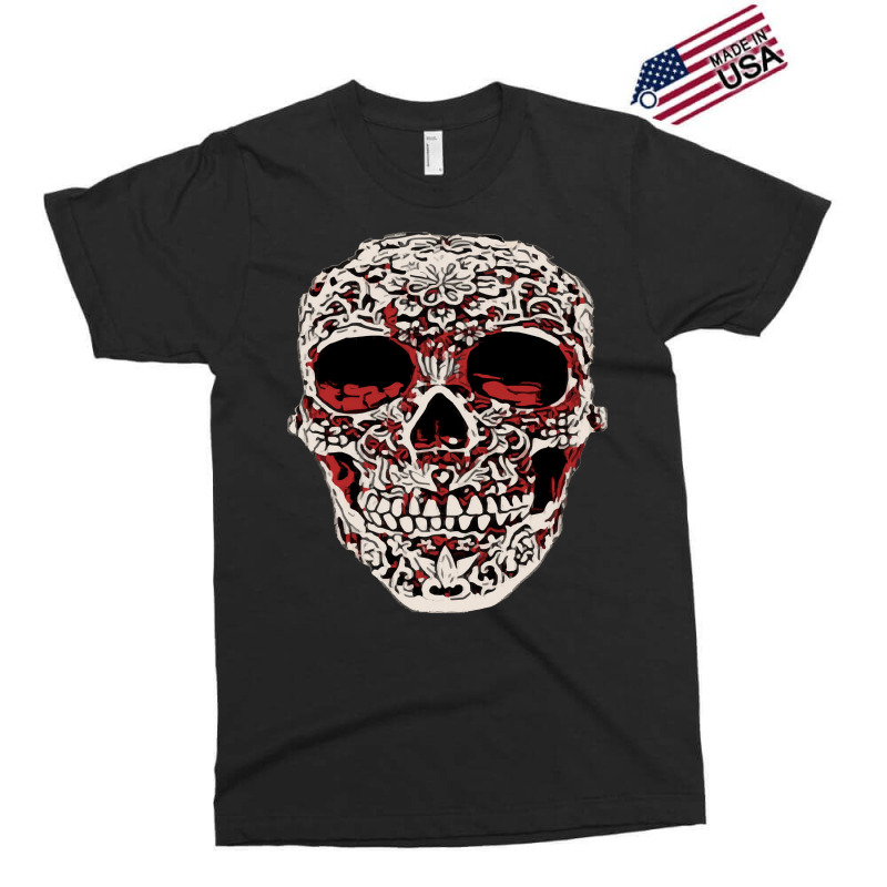 Skull T  Shirt Big Carved Red And White Skeleton Skull Head T  Shirt Exclusive T-shirt | Artistshot