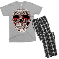 Skull T  Shirt Big Carved Red And White Skeleton Skull Head T  Shirt Men's T-shirt Pajama Set | Artistshot