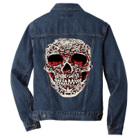 Skull T  Shirt Big Carved Red And White Skeleton Skull Head T  Shirt Men Denim Jacket | Artistshot