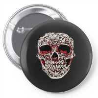 Skull T  Shirt Big Carved Red And White Skeleton Skull Head T  Shirt Pin-back Button | Artistshot