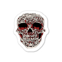 Skull T  Shirt Big Carved Red And White Skeleton Skull Head T  Shirt Sticker | Artistshot