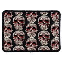 Skull T  Shirt Big Carved Red And White Skeleton Skull Head T  Shirt Rectangle Patch | Artistshot