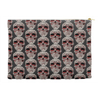 Skull T  Shirt Big Carved Red And White Skeleton Skull Head T  Shirt Accessory Pouches | Artistshot