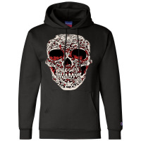 Skull T  Shirt Big Carved Red And White Skeleton Skull Head T  Shirt Champion Hoodie | Artistshot