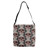 Skull T  Shirt Big Carved Red And White Skeleton Skull Head T  Shirt Adjustable Strap Totes | Artistshot