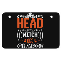 Skull Witch Pumpkin Head Pumpkin Va T  Shirt Halloween Head Witch In C Atv License Plate | Artistshot