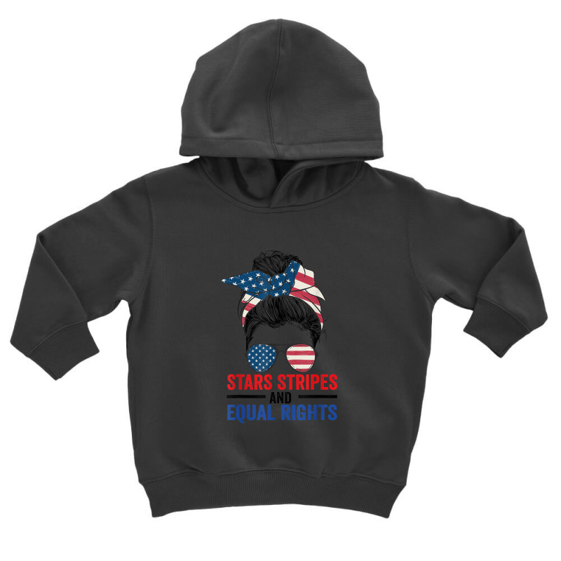 Stars Stripes And Equal Rights Messy Bun Toddler Hoodie | Artistshot