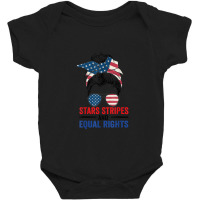 Stars Stripes And Equal Rights Messy Bun Baby Bodysuit | Artistshot