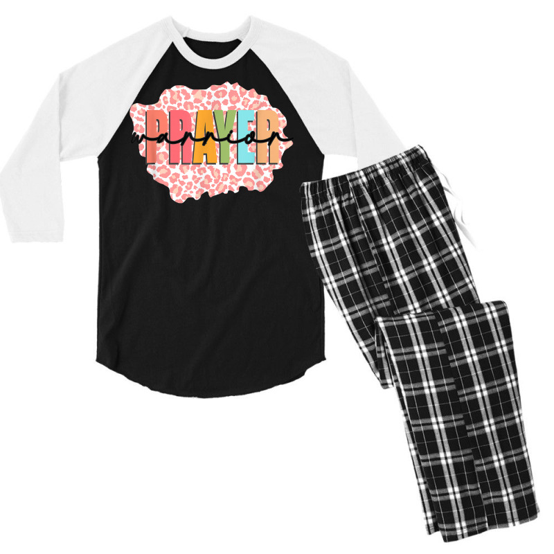 Prayer Warrior Christian Faith Jesus God Lover Religious Men's 3/4 Sleeve Pajama Set | Artistshot