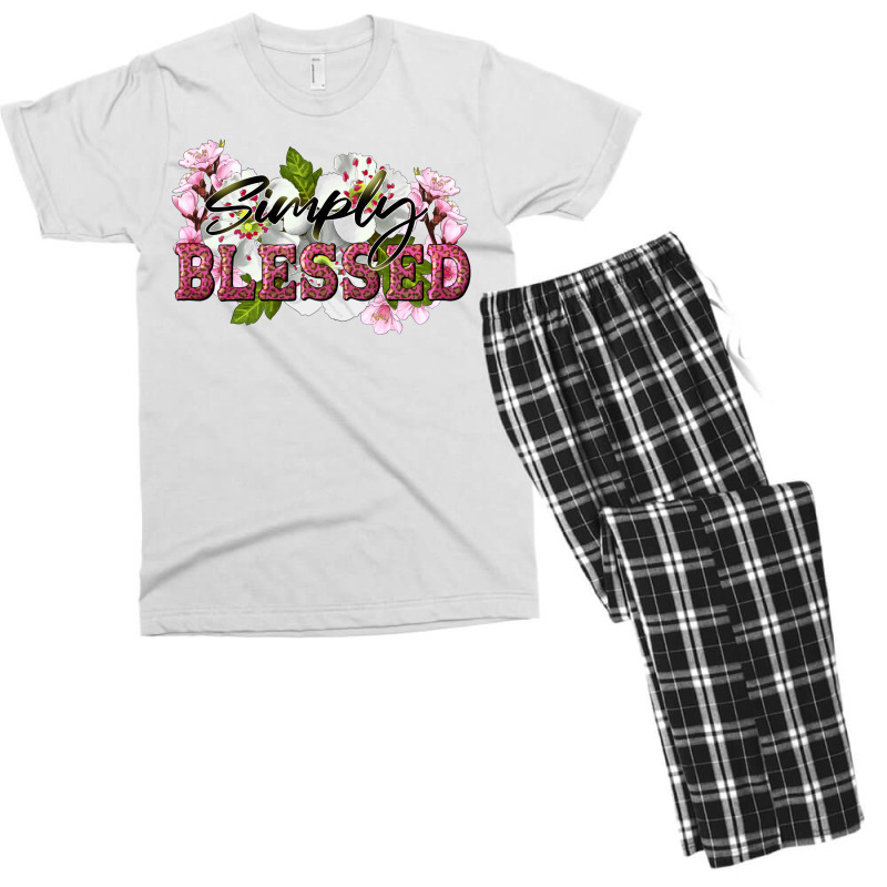 Simply Blessed With Flowers Men's T-shirt Pajama Set | Artistshot