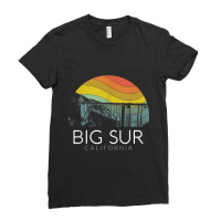 Big Sur California Beach Central Coast Retro Forest Camping T-shirt Ladies Fitted T-shirt | Artistshot