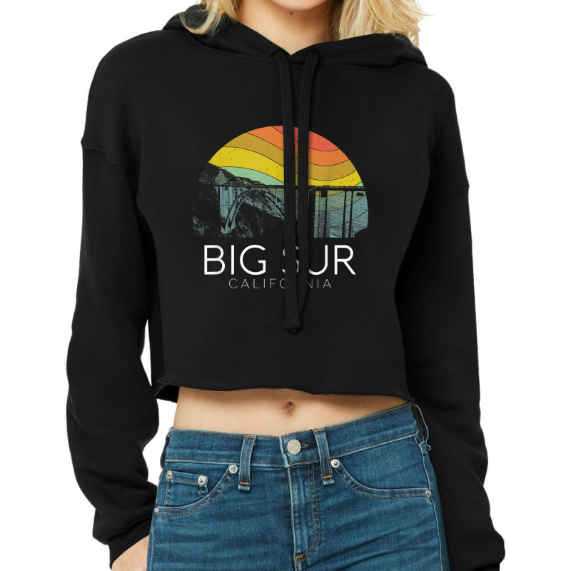 Big Sur California Beach Central Coast Retro Forest Camping T-shirt Cropped Hoodie by cm-arts | Artistshot