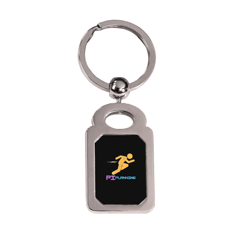 Product Owner Sprinting My Pi Planning T Shirt Silver Rectangle Keychain | Artistshot