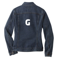 Letter G Capital Alphabet Monogram Initial Ladies Denim Jacket | Artistshot