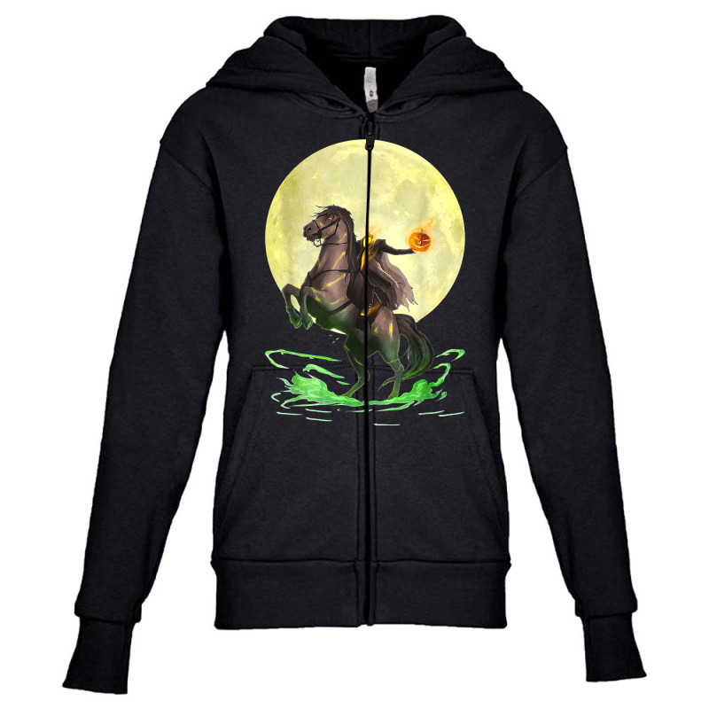 Full Moon Wicked Headless Horseman Halloween T Shirt Youth Zipper Hoodie by cm-arts | Artistshot