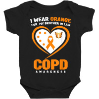 I Wear Orange For My Brother In Law Copd Awareness Baby Bodysuit | Artistshot