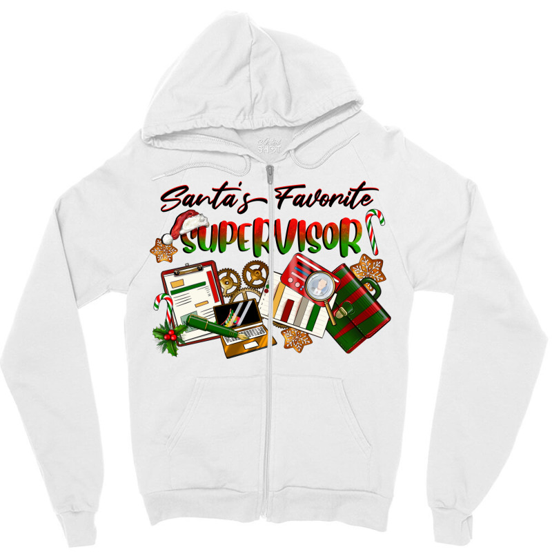 Santa's Favorite Supervisor Zipper Hoodie | Artistshot