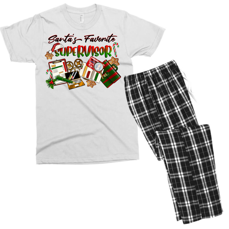 Santa's Favorite Supervisor Men's T-shirt Pajama Set | Artistshot