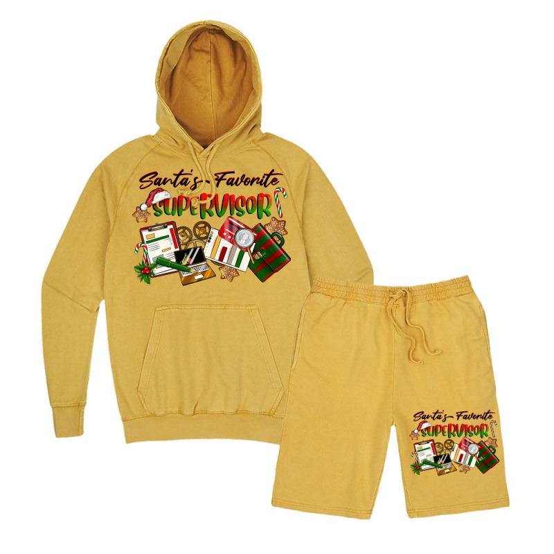 Santa's Favorite Supervisor Vintage Hoodie And Short Set | Artistshot