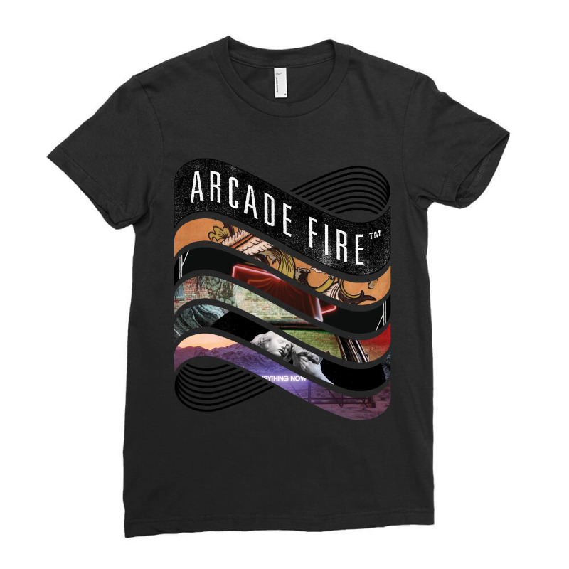 Arcade Fire Discography Ladies Fitted T-Shirt by cm-arts | Artistshot