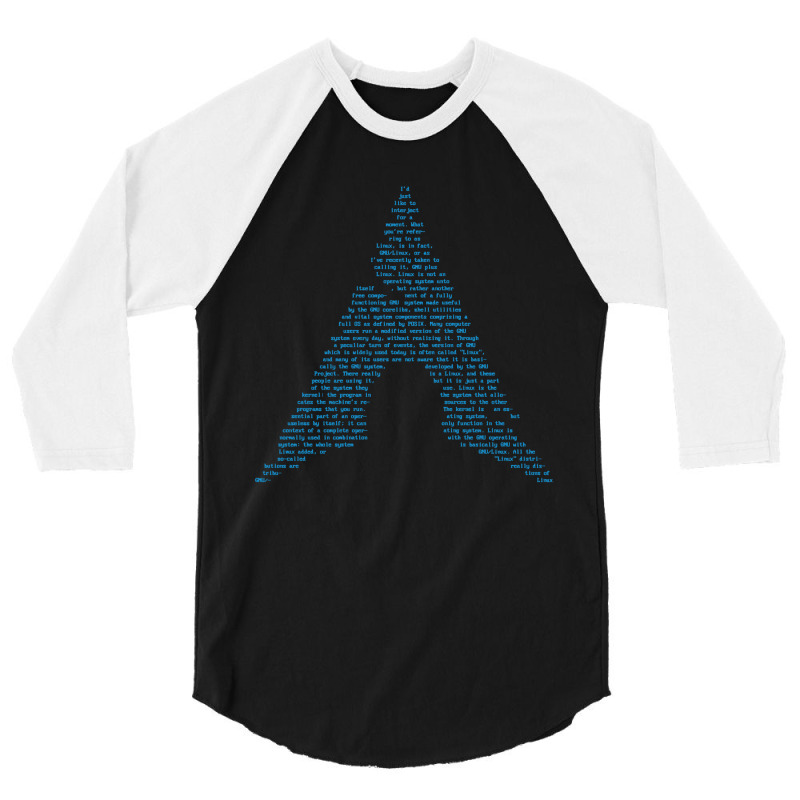 Arch Gnulinux Richard Stallman Interject 3/4 Sleeve Shirt by cm-arts | Artistshot