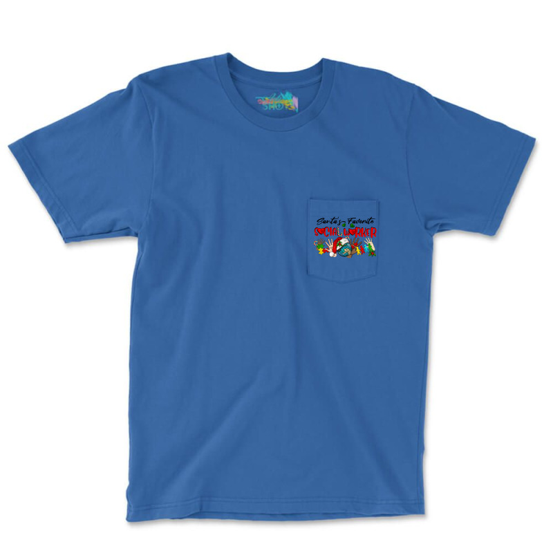 Santa's Favorite Social Worker Pocket T-shirt | Artistshot